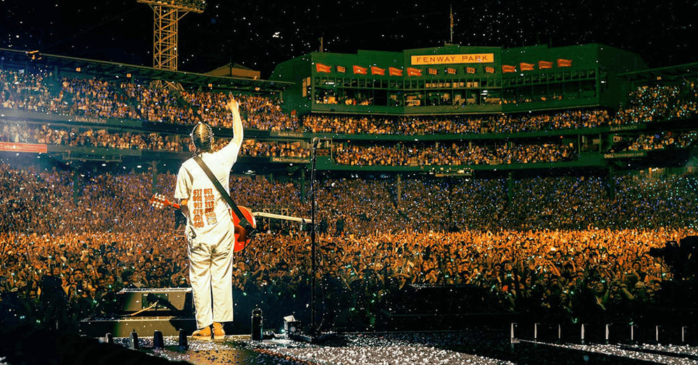 Noah Kahan And His Band At Fenway Park. Are Those Source Audio Pedals